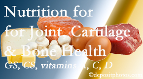 Manahawkin Chiropractic Center describes the benefits of vitamins A, C, and D as well as glucosamine and chondroitin sulfate for cartilage, joint and bone health. 