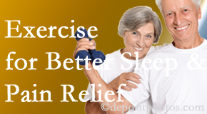 Manahawkin Chiropractic Center incorporates the recommendation to exercise into its treatment plans for chronic back pain sufferers as it improves sleep and pain relief.
