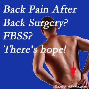Manahawkin chiropractic care has a treatment plan for relieving post-back surgery continued pain (FBSS or failed back surgery syndrome).