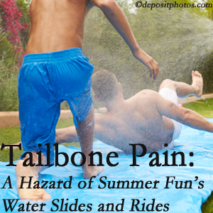 Manahawkin Chiropractic Center offers chiropractic manipulation to ease tailbone pain after a Manahawkin water ride or water slide injury to the coccyx.