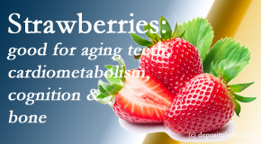 Manahawkin Chiropractic Center presents recent studies about the benefits of strawberries for aging teeth, bone, cognition and cardiometabolism.
