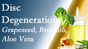 Manahawkin Chiropractic Center presents interesting studies on how to address degenerated discs with grapeseed oil, aloe and broccoli sprout extract.