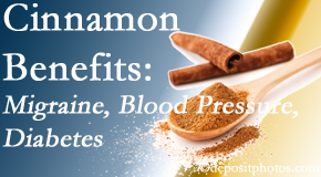 Manahawkin Chiropractic Center presents research on the benefits of cinnamon for migraine, diabetes and blood pressure.