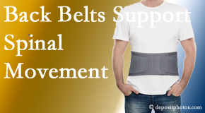 Manahawkin Chiropractic Center offers backing for the benefit of back belts for back pain sufferers as they resume activities of daily living.