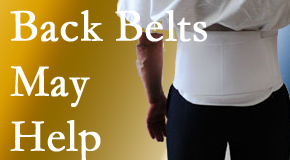 Manahawkin back pain sufferers using back support belts are supported and reminded to move carefully while healing.