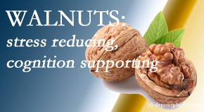 Manahawkin Chiropractic Center shares a picture of a walnut which is said to be good for the gut and lower stress.