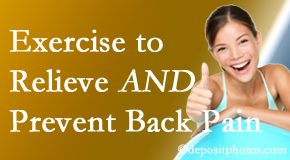 Manahawkin Chiropractic Center urges Manahawkin back pain patients to exercise to prevent back pain as well as get relief from back pain. 