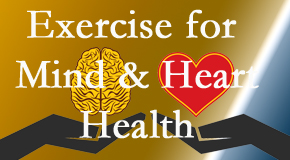 A healthy heart helps maintain a healthy mind, so Manahawkin Chiropractic Center encourages exercise.