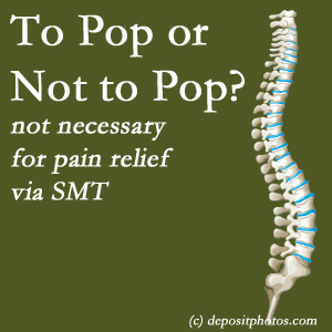 Manahawkin chiropractic spinal manipulation treatment may be noisy...or not! SMT is effective either way.