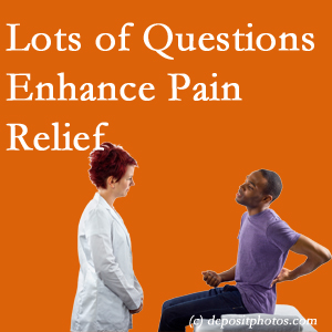 The Manahawkin chiropractic back pain treatment plan is guided by patient feedback on how their pain is.